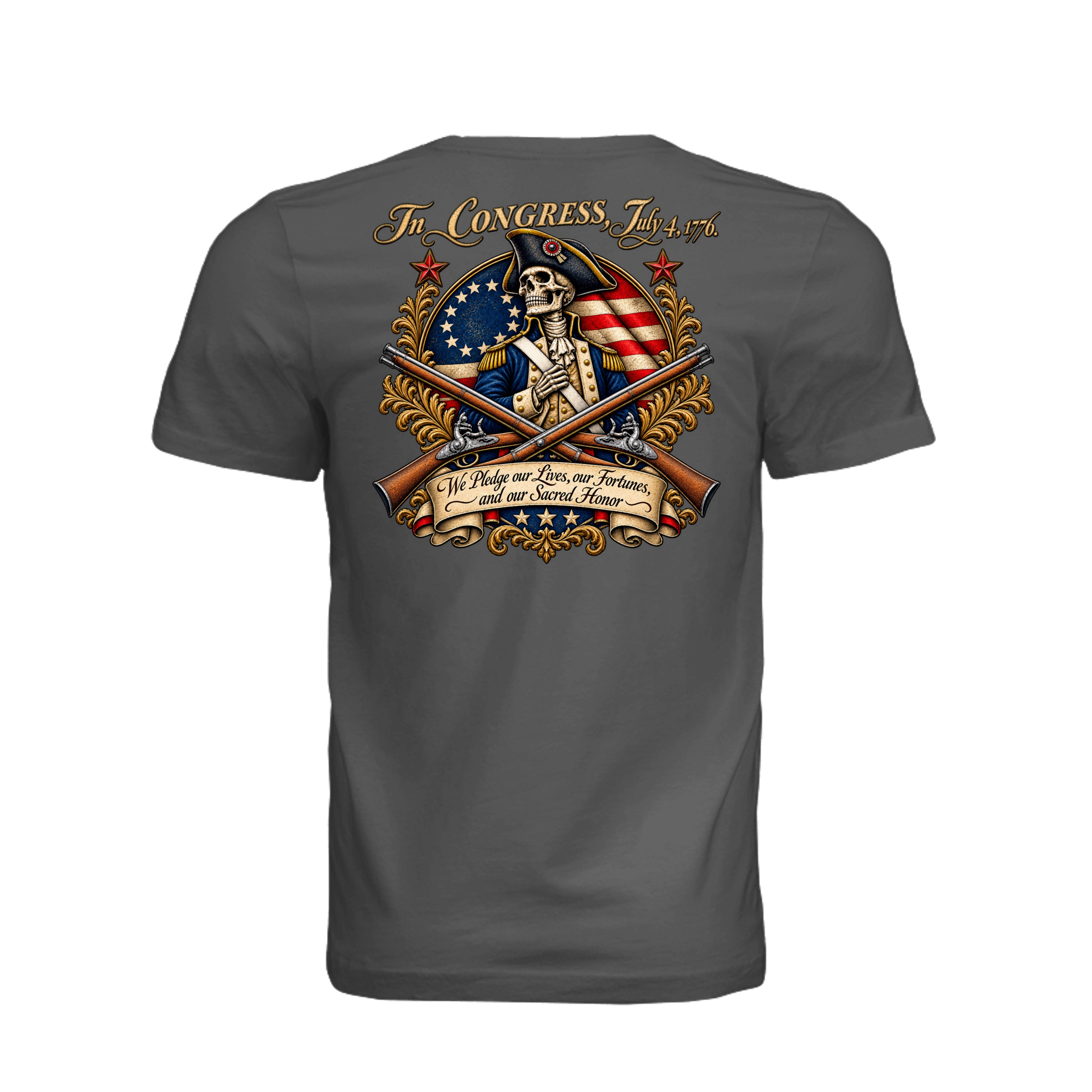 Sacred Honor T-Shirt in Asphalt - Back