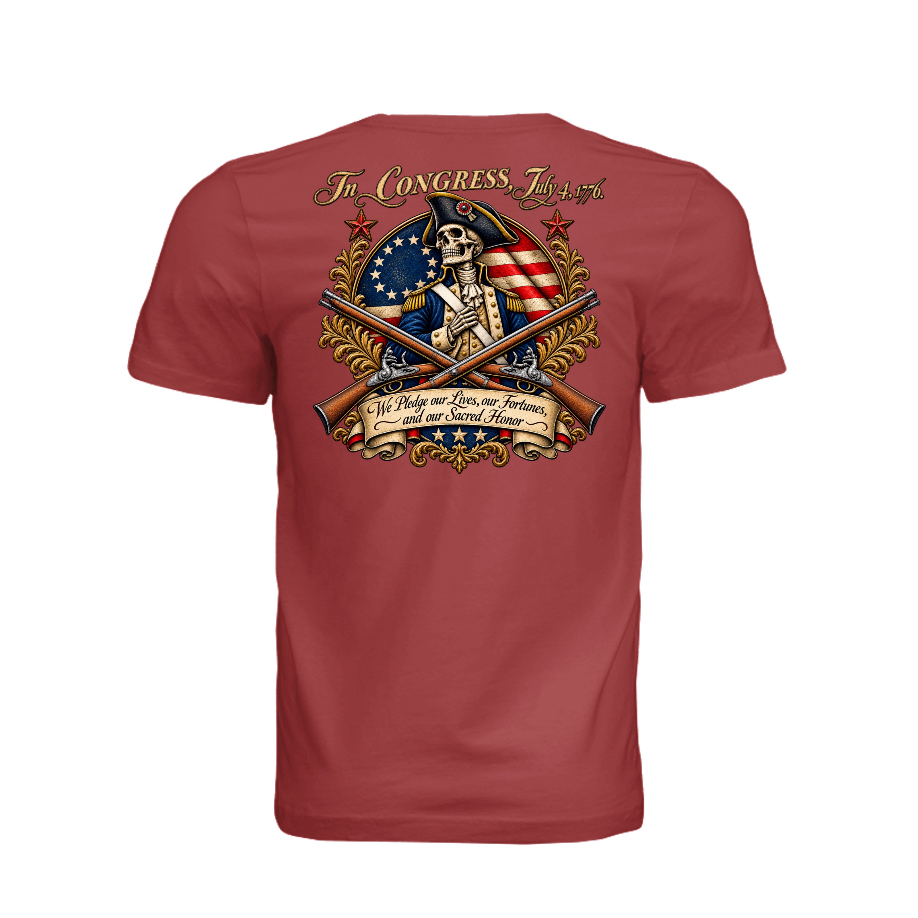 Sacred Honor T-Shirt in Rust - Back