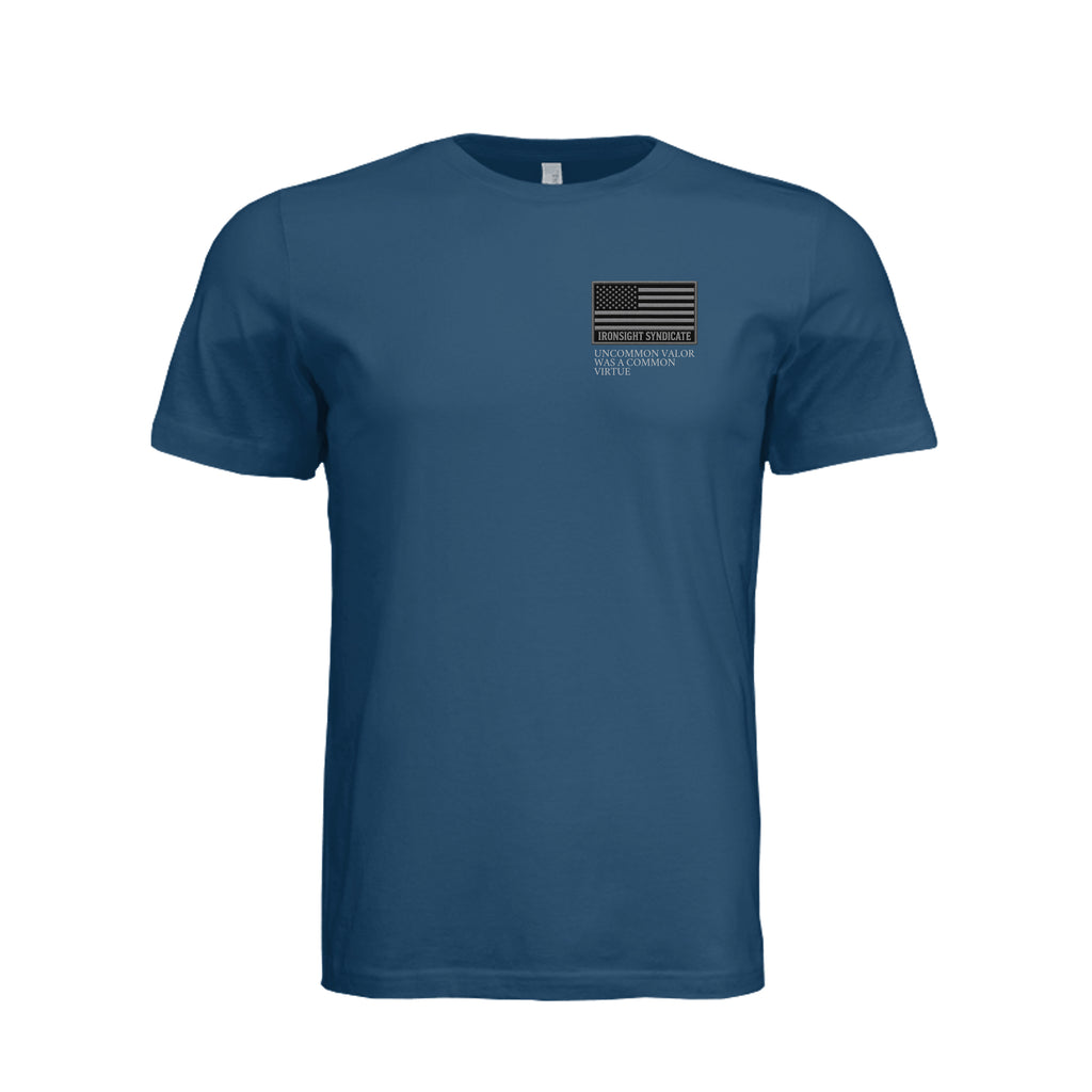 Common Virtue T-Shirt in Cool Blue - Front