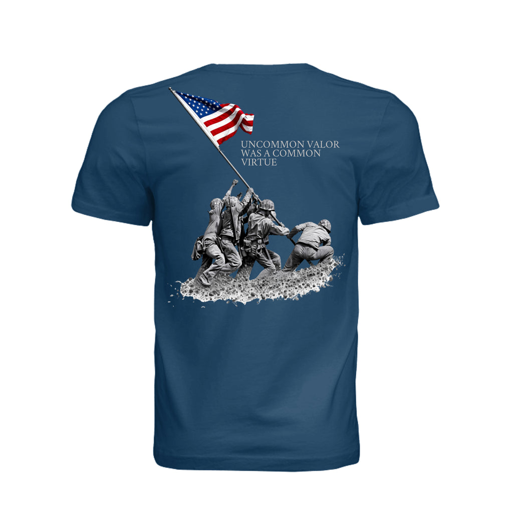 Common Virtue T-Shirt in Cool Blue - Back