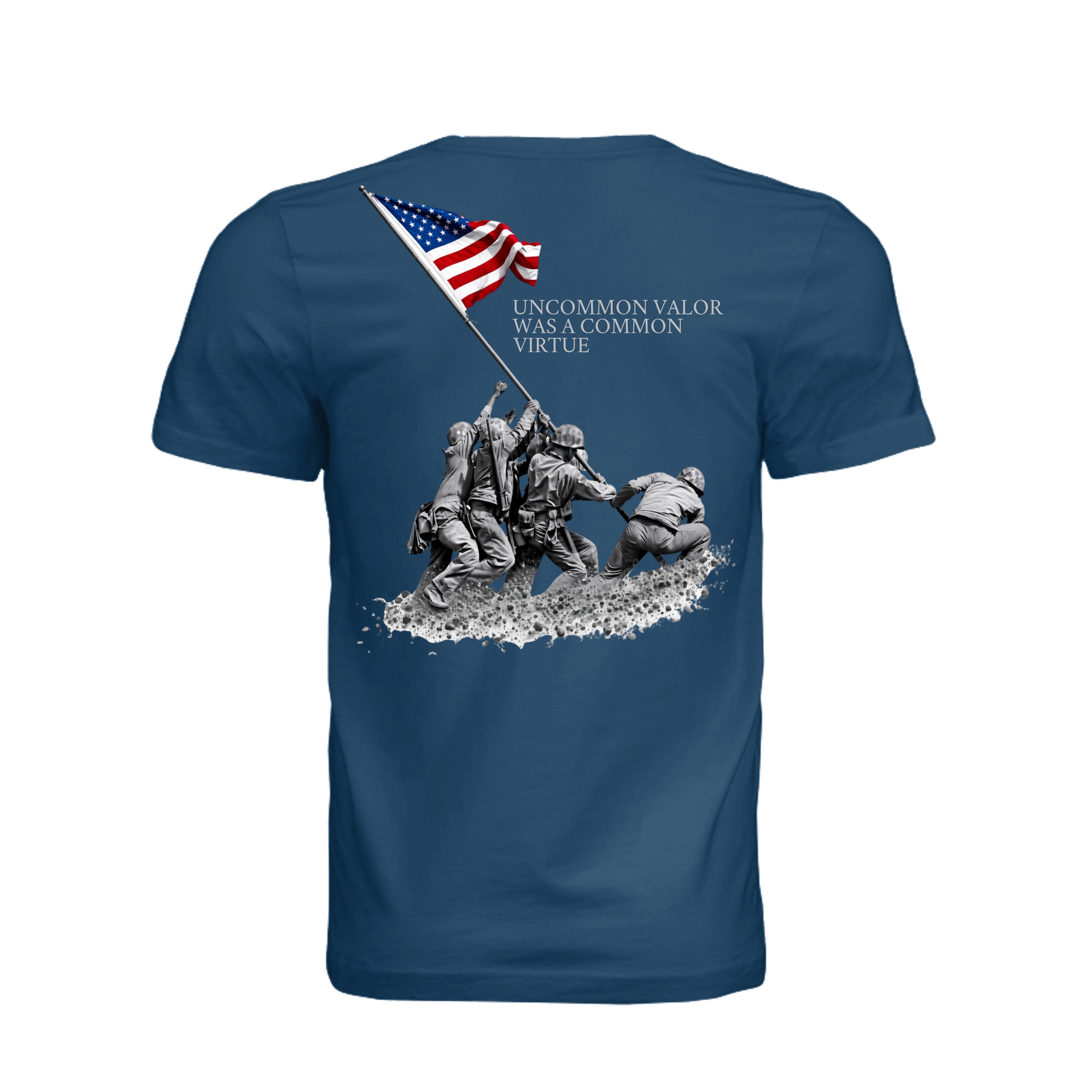 Common Virtue T-Shirt in Cool Blue - Back