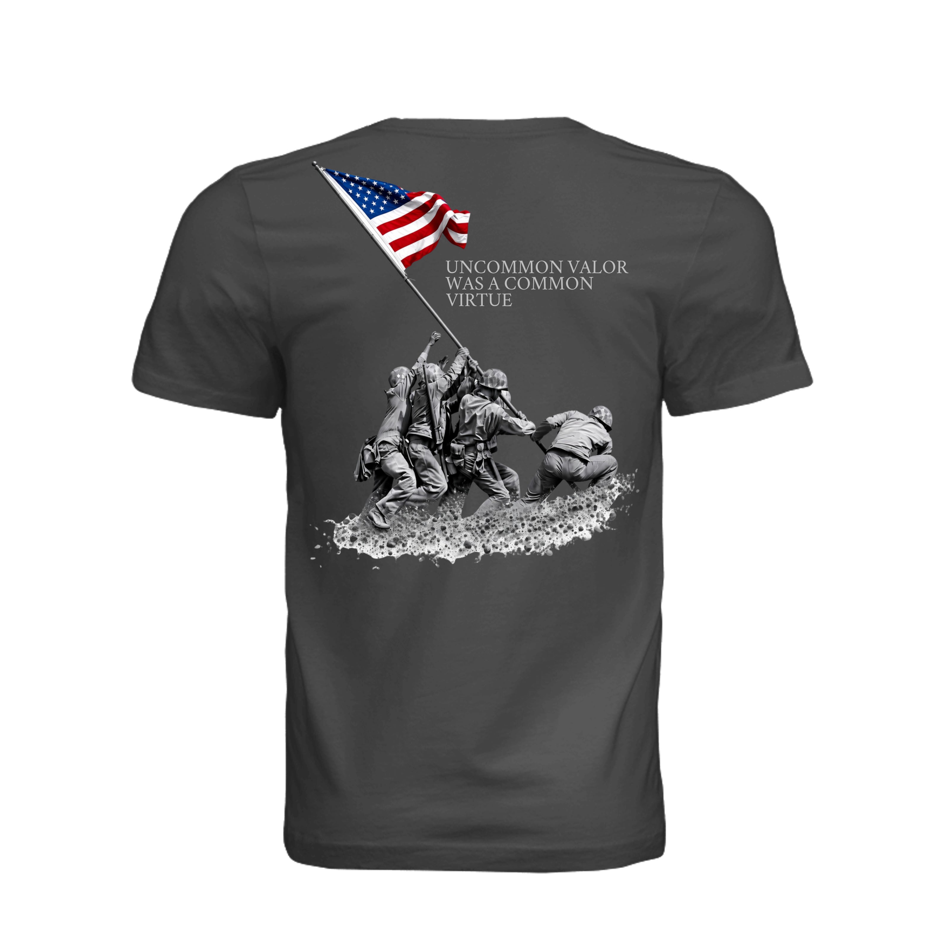 Common Virtue T-Shirt in Dark Grey - Back