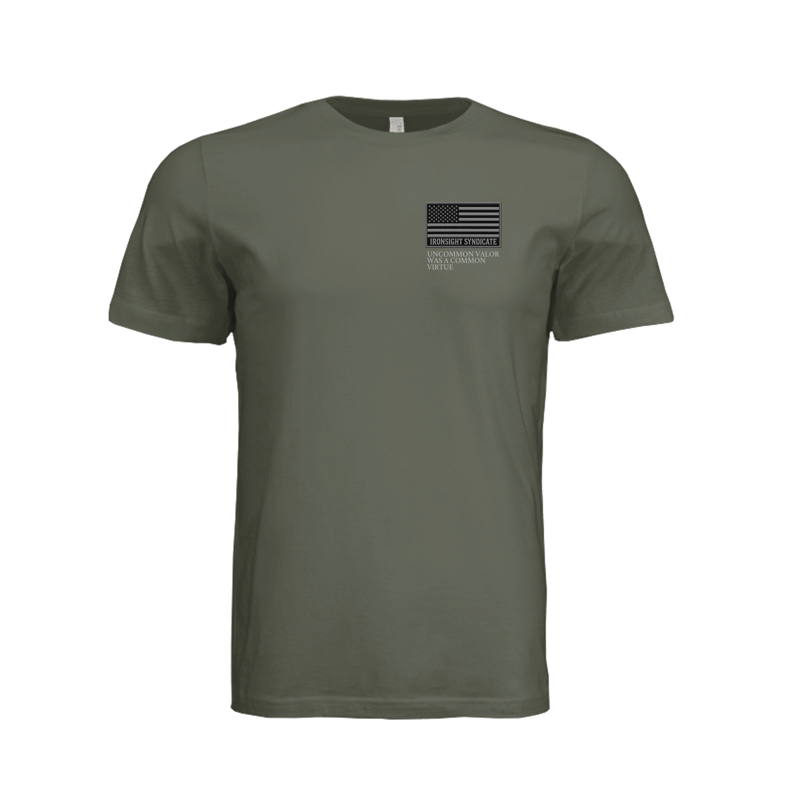 Common Virtue T-Shirt in Dark Olive - Front