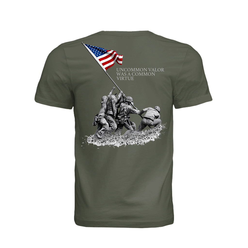 Common Virtue T-Shirt in Dark Olive - Back