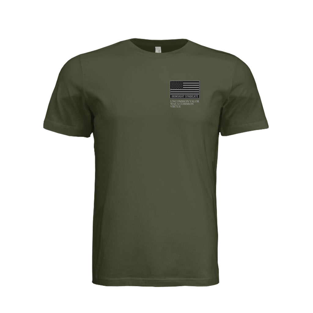 Common Virtue T-Shirt in Military Green - Front