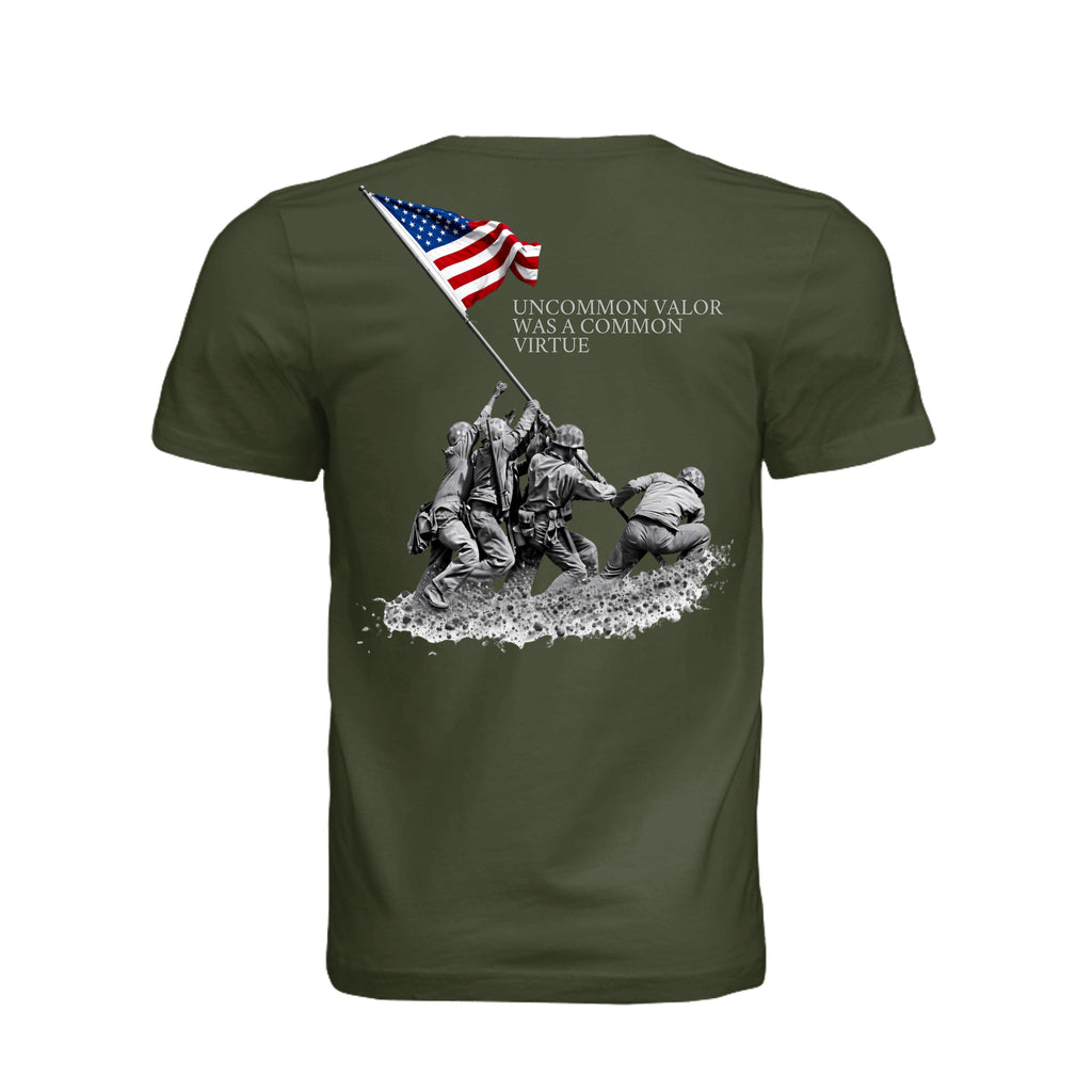 Common Virtue T-Shirt in Military Green - Back