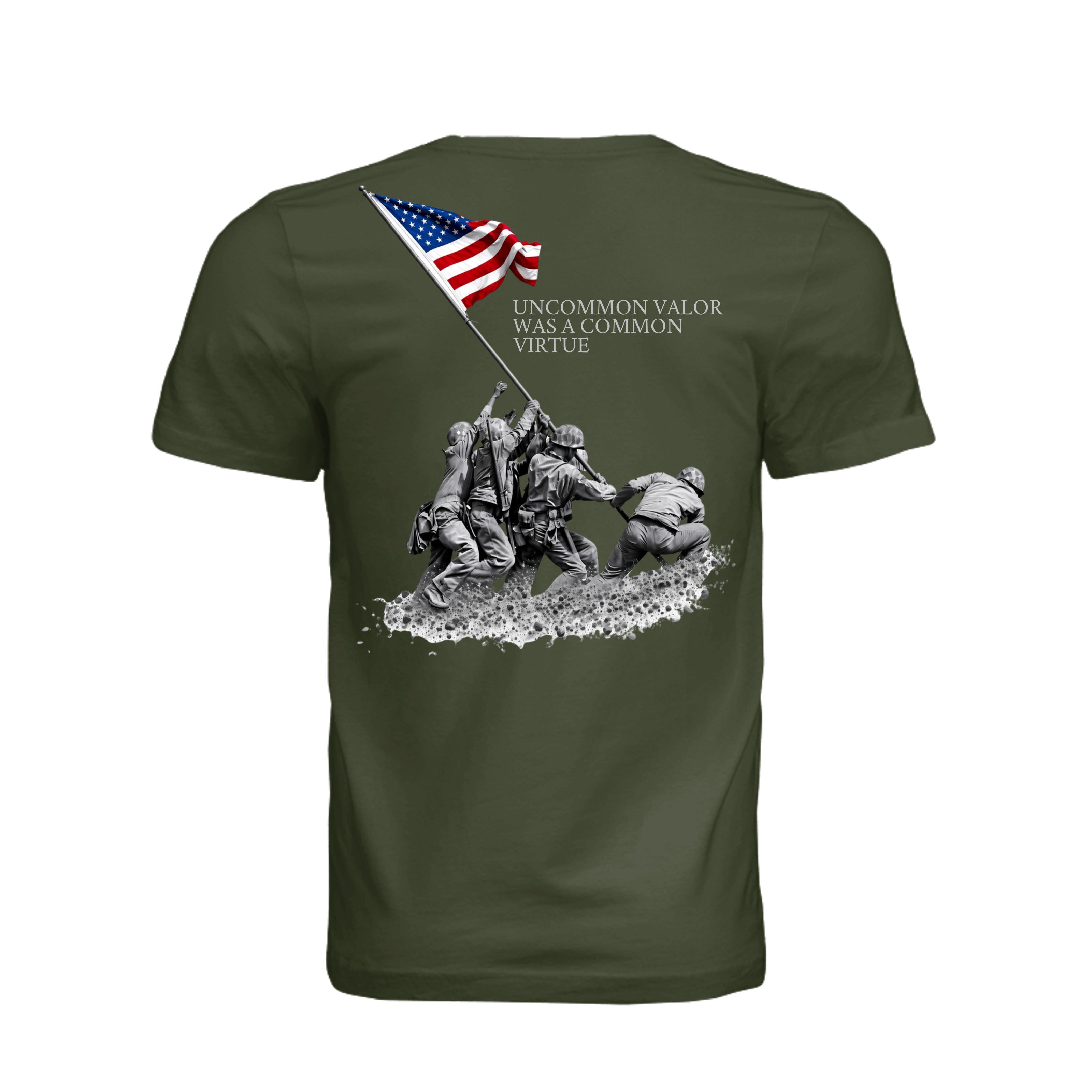 Common Virtue T-Shirt in Military Green - Back