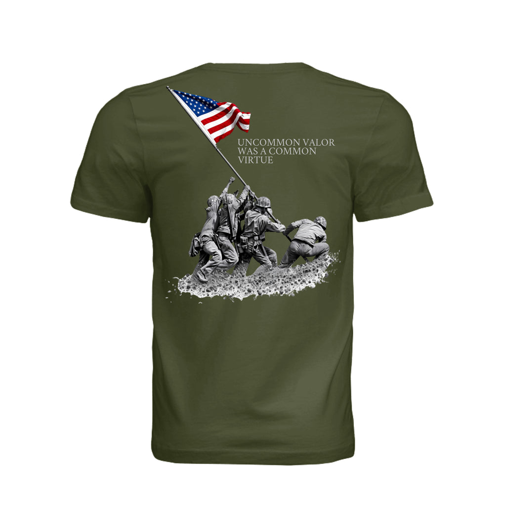 Common Virtue T-Shirt in Olive - Back