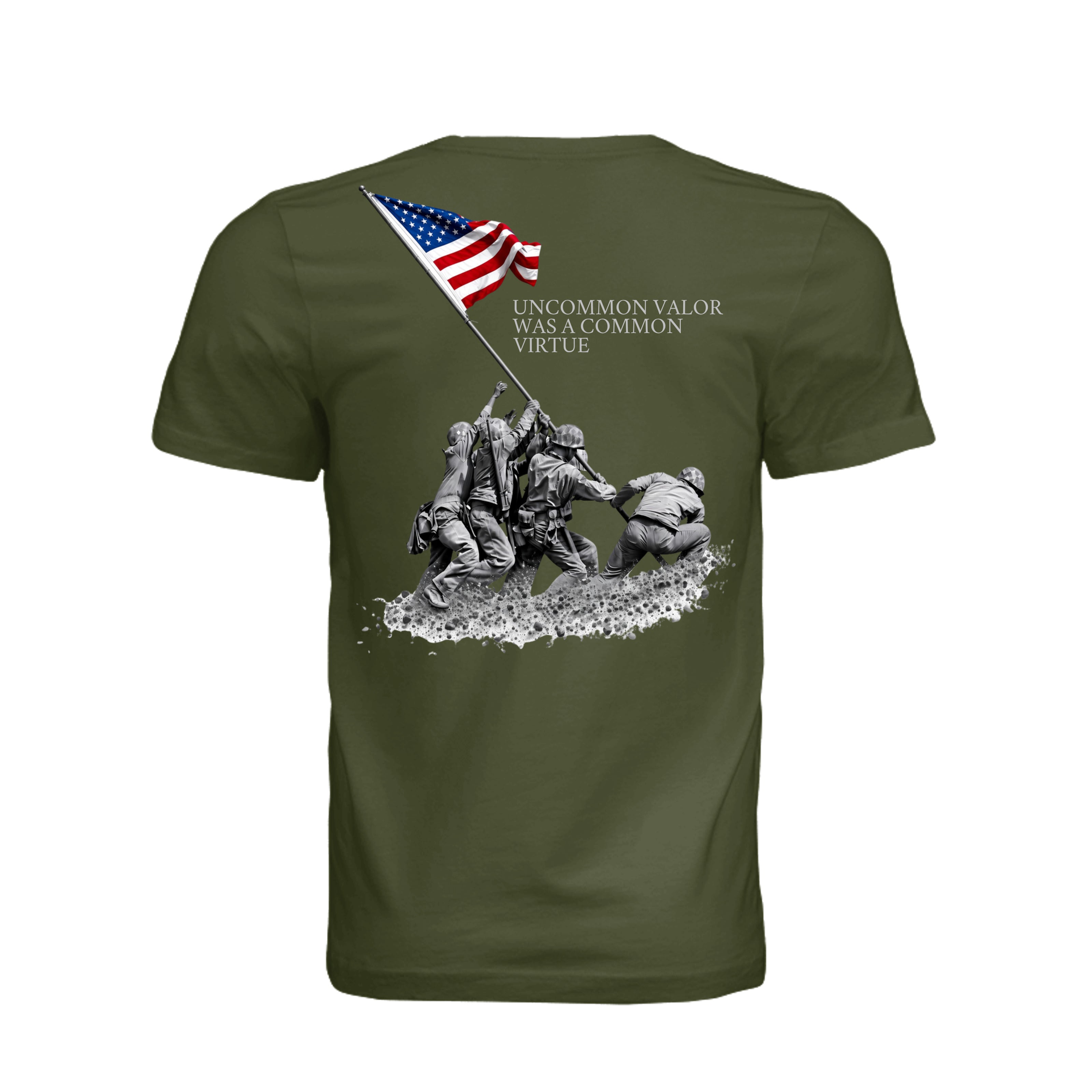 Common Virtue T-Shirt in Olive - Back