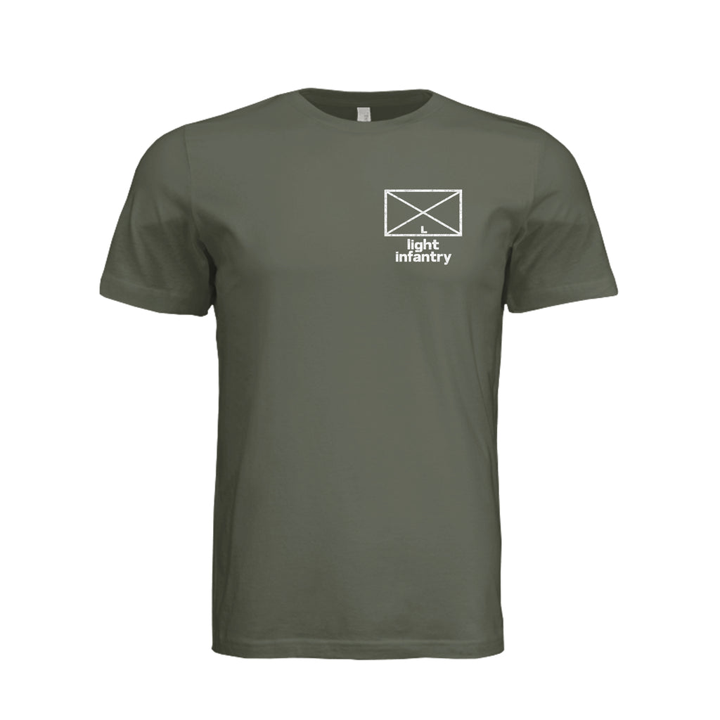 Light Infantry T-Shirt in Dark Olive - Front