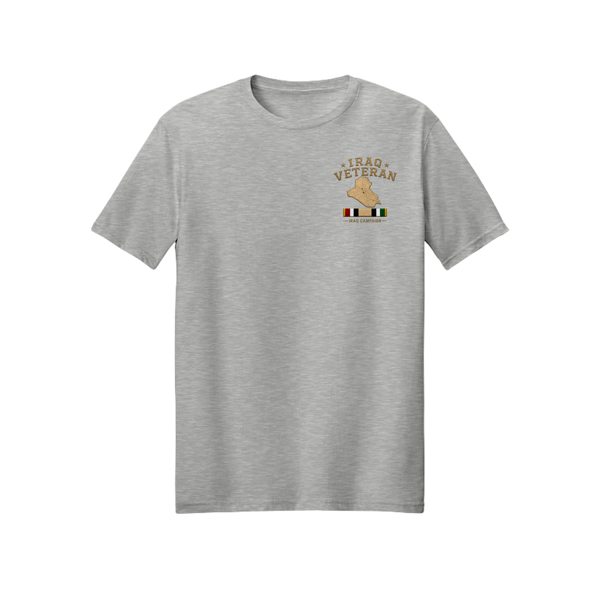 Iraq Veteran Detailed Map T-Shirt - Ash | Ironsight Syndicate