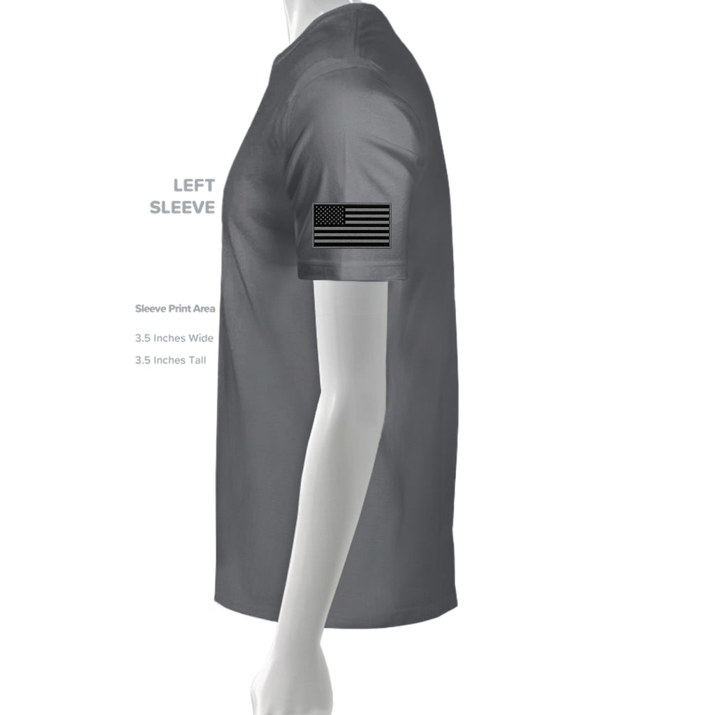 Iraq Veteran Detailed Map T-Shirt - Charcoal (Left Sleeve) | Ironsight Syndicate