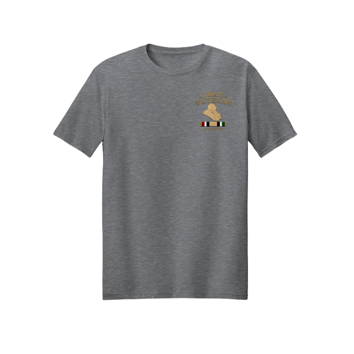 Iraq Veteran Detailed Map T-Shirt - Graphite Heather | Ironsight Syndicate