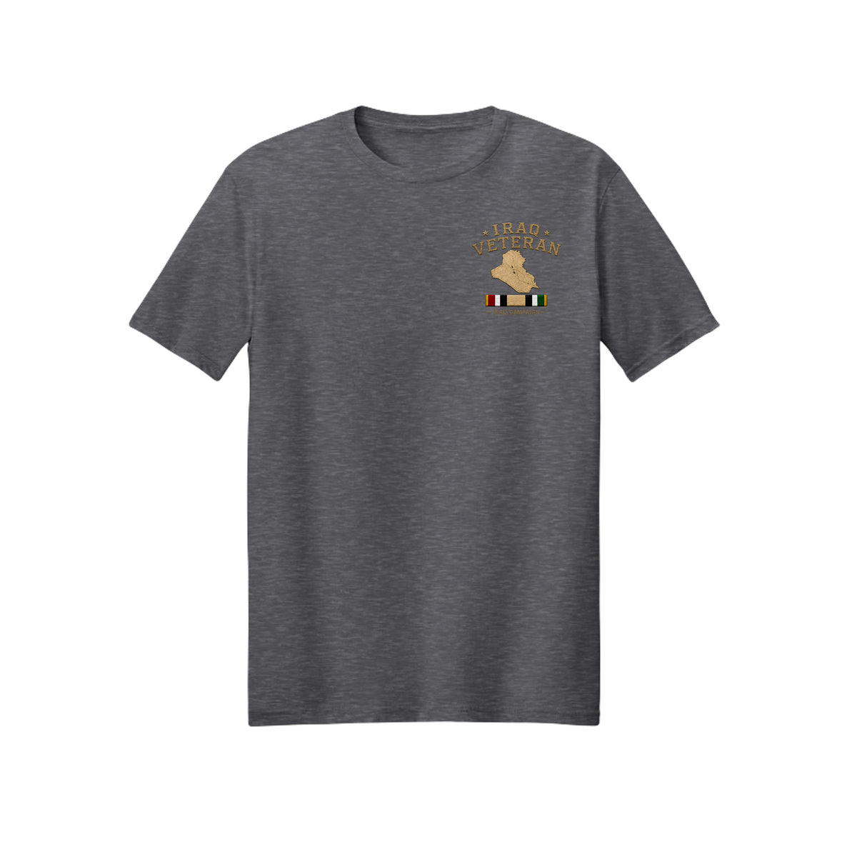 Iraq Veteran Detailed Map T-Shirt - Heather Dark Grey | Ironsight Syndicate