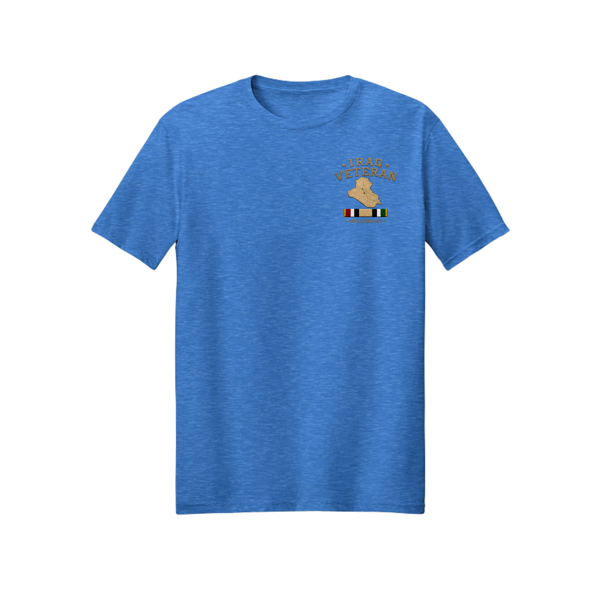 Iraq Veteran Detailed Map T-Shirt - Heather Royal | Ironsight Syndicate
