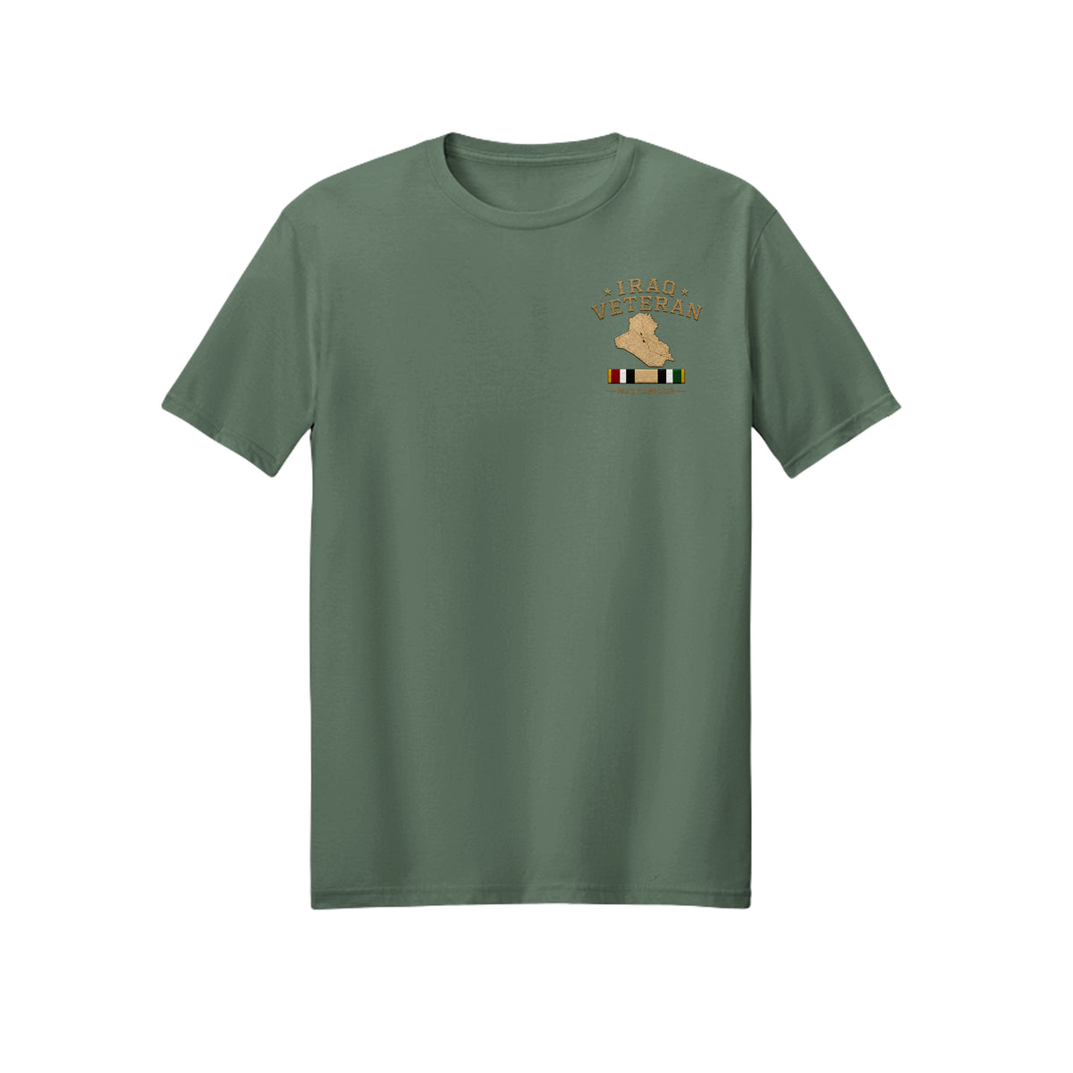 Iraq Veteran Detailed Map T-Shirt - Military Green | Ironsight Syndicate