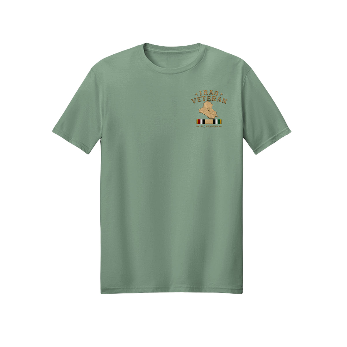Iraq Veteran Detailed Map T-Shirt - Sage | Ironsight Syndicate