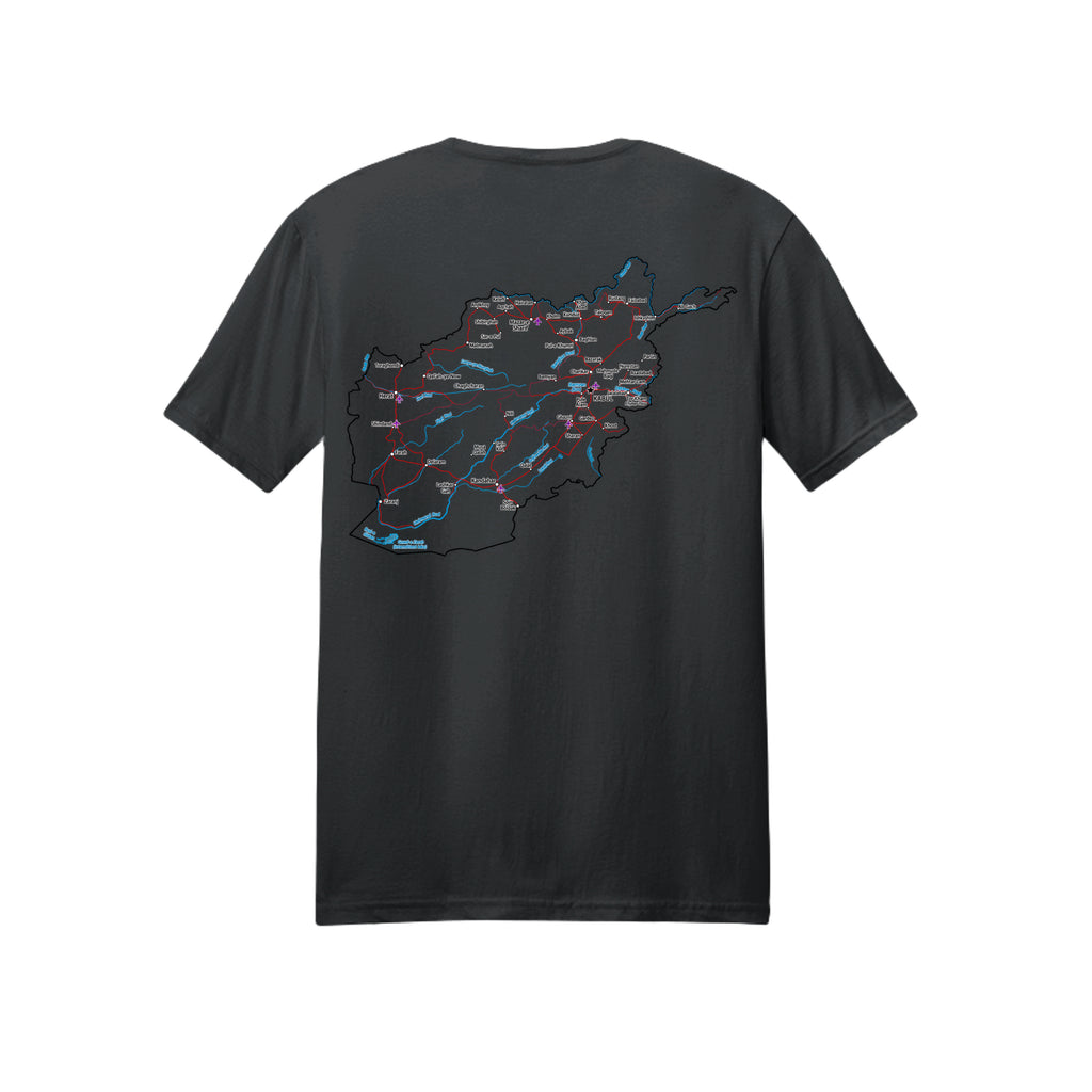 Afghanistan Veteran Detailed Map T-Shirt - Black (Back) | Ironsight Syndicate