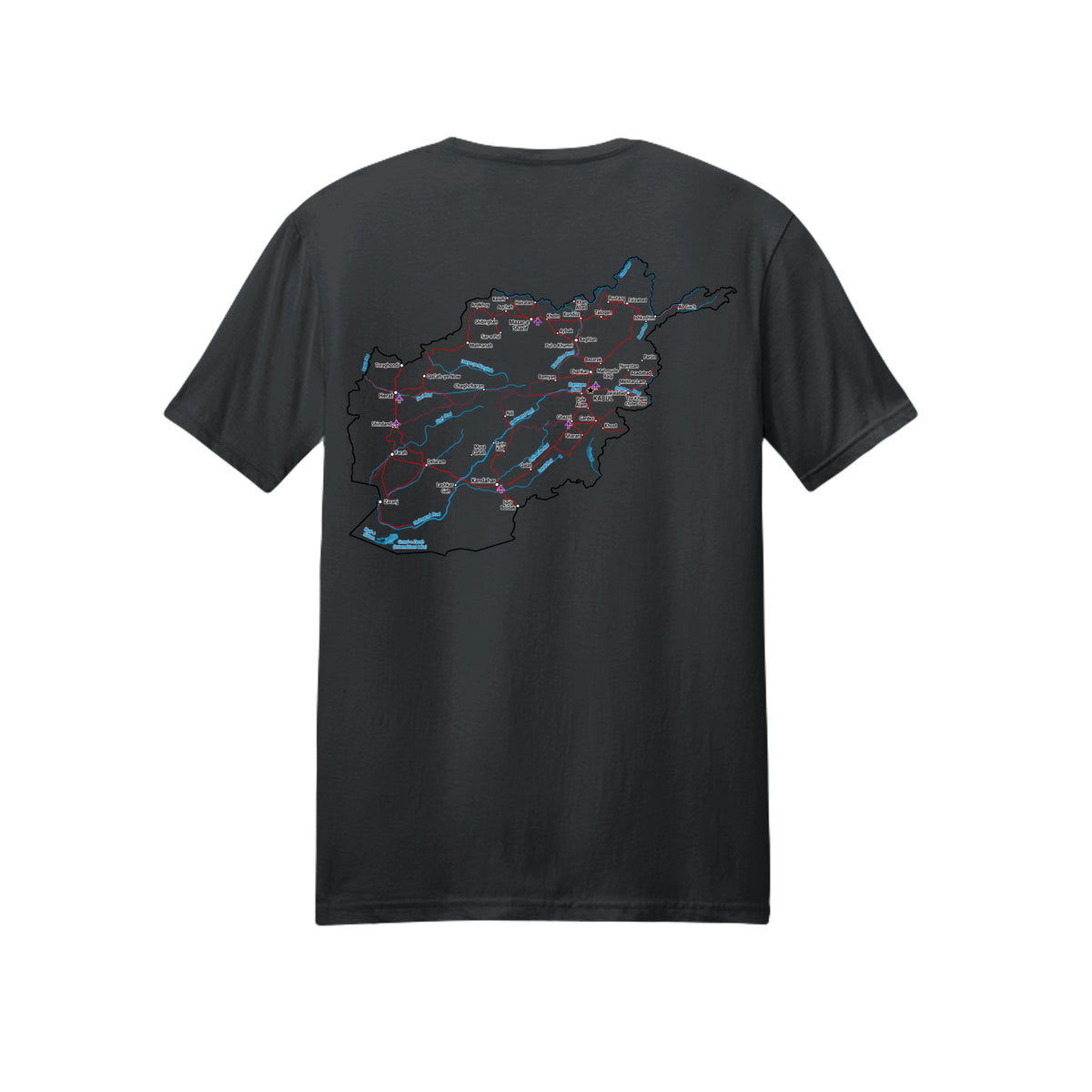 Afghanistan Veteran Detailed Map T-Shirt - Black (Back) | Ironsight Syndicate