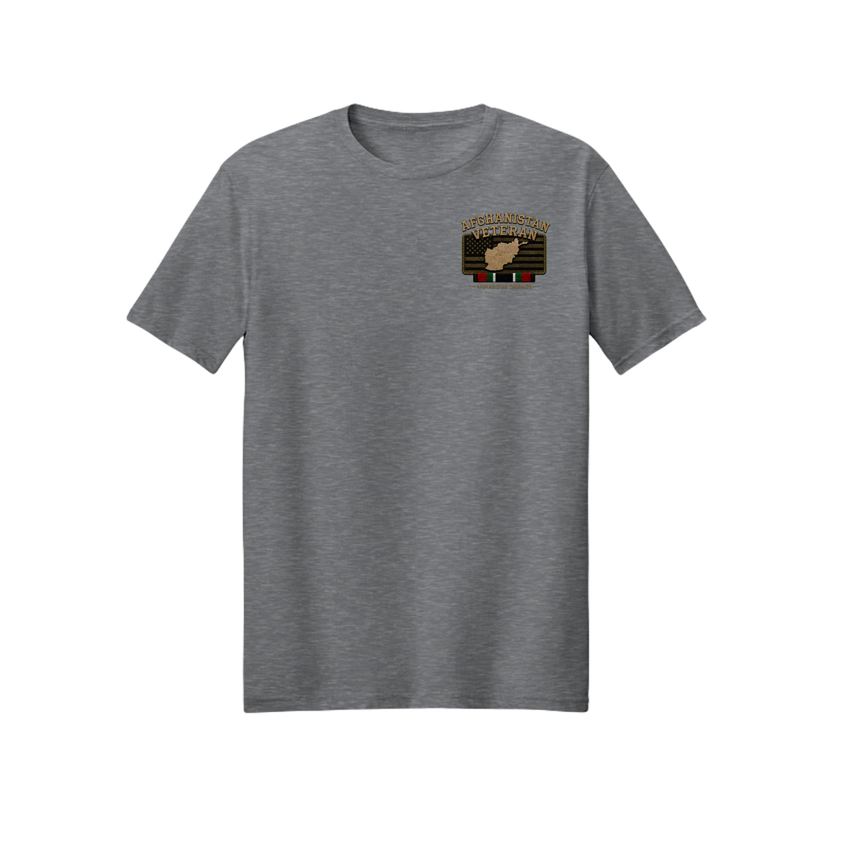 Afghanistan Veteran Detailed Map T-Shirt - Graphite Heather | Ironsight Syndicate