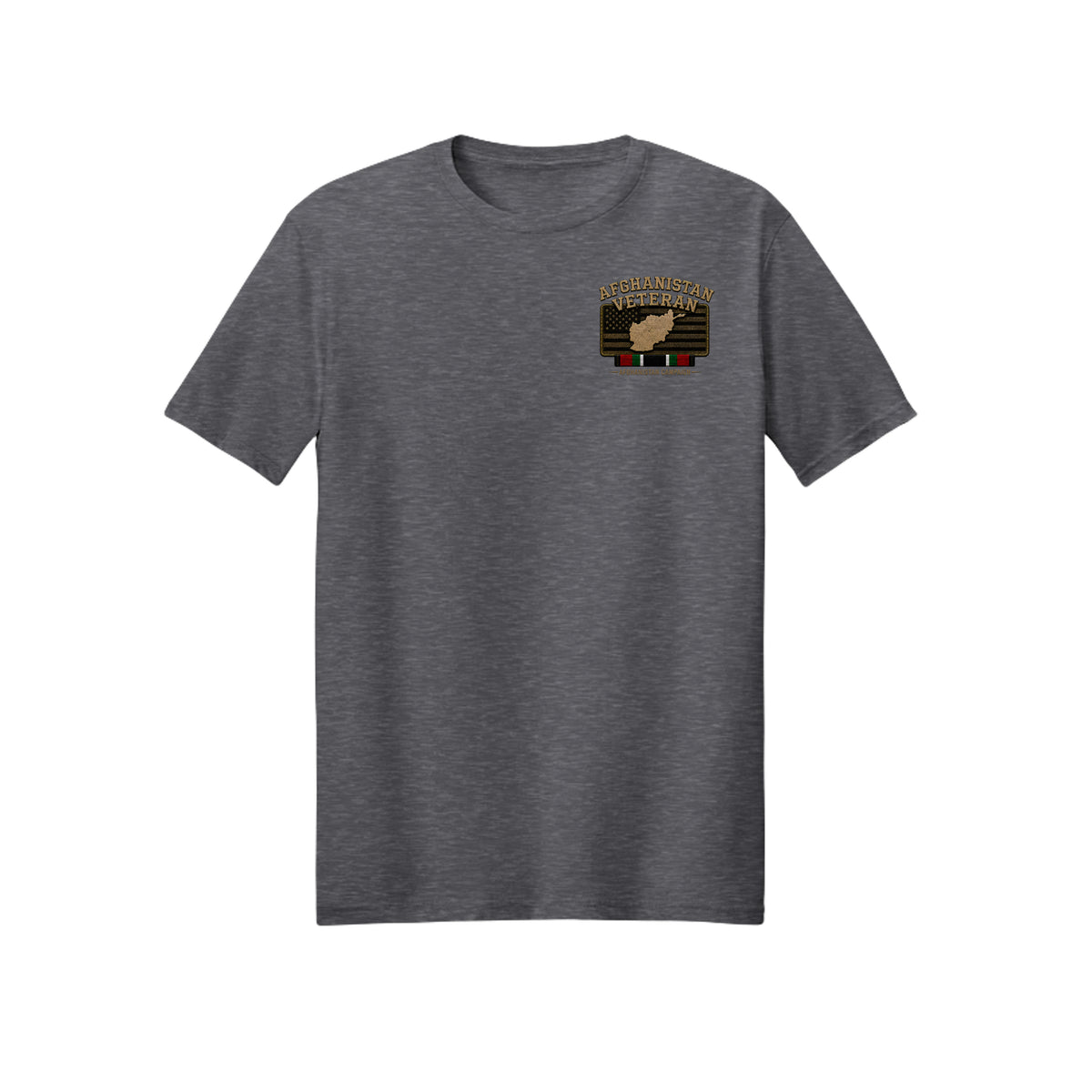 Afghanistan Veteran Detailed Map T-Shirt - Heather Dark Grey | Ironsight Syndicate