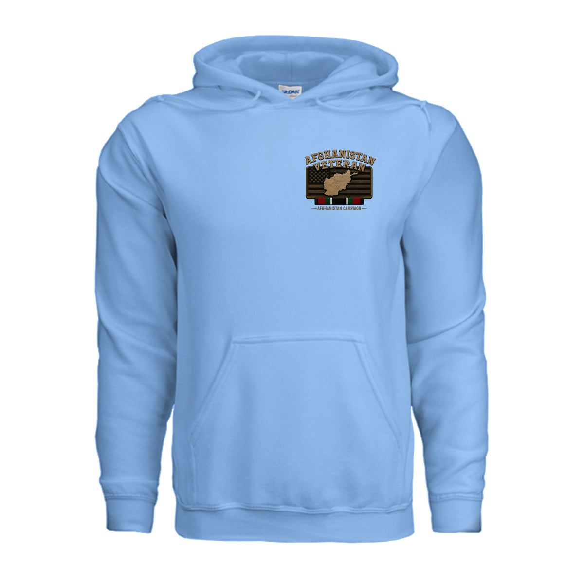 Afghanistan Veteran Detailed Map Hoodie - Carolina Blue | Ironsight Syndicate