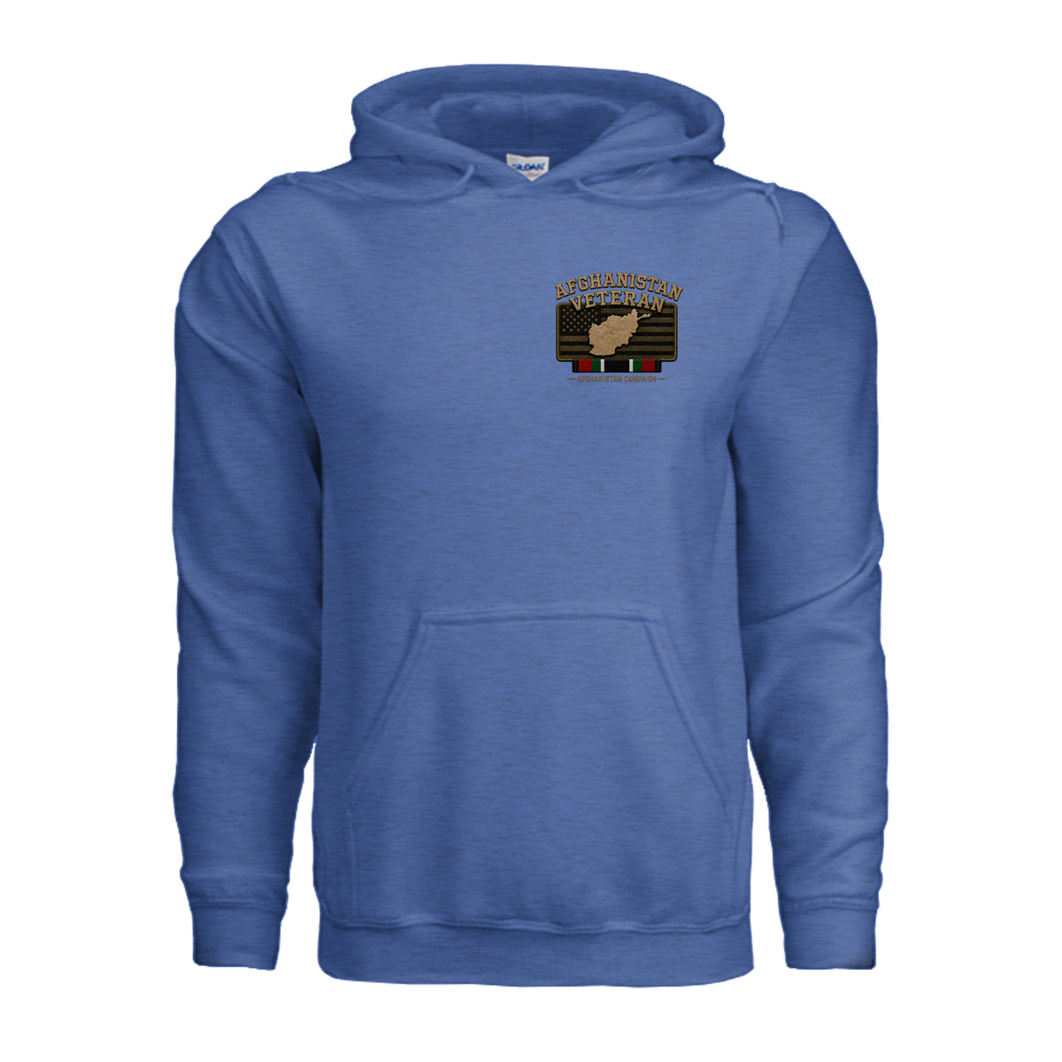 Afghanistan Veteran Detailed Map Hoodie - Heather Deep Royal | Ironsight Syndicate