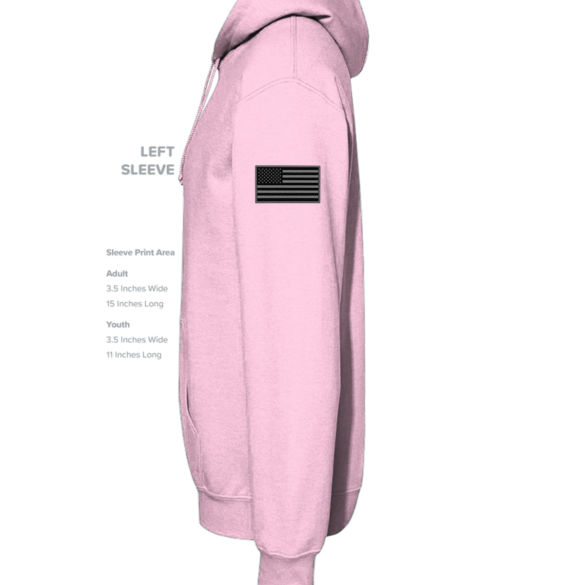 Afghanistan Veteran Detailed Map Hoodie - Light Pink (Left Sleeve) | Ironsight Syndicate