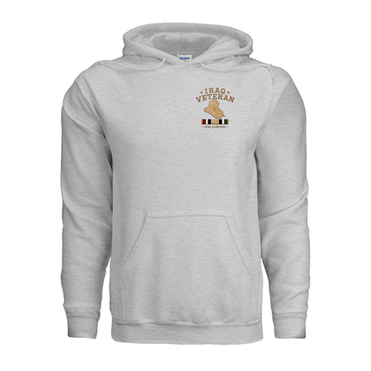 Iraq Veteran Detailed Map Hoodie - Ash | Ironsight Syndicate