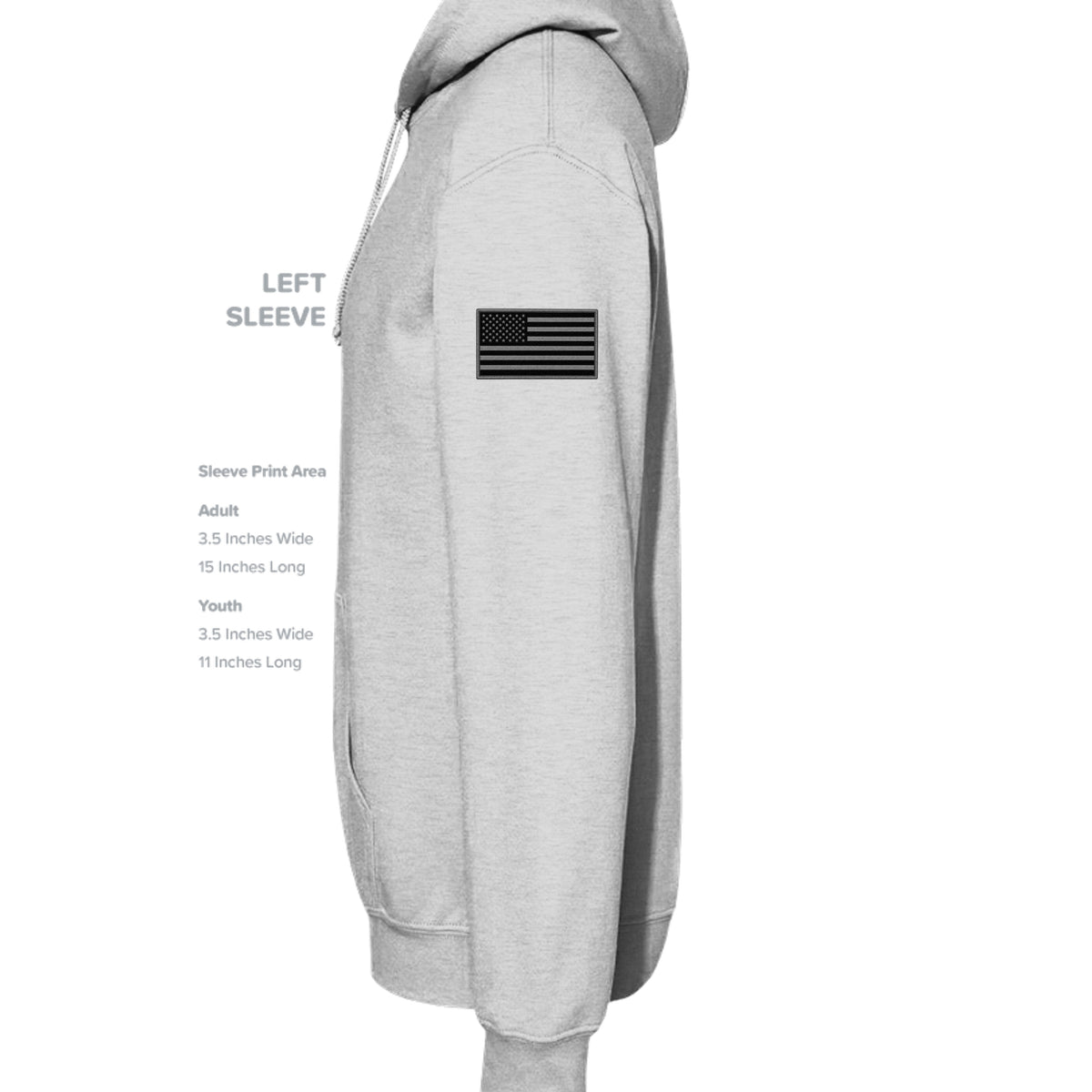 Iraq Veteran Detailed Map Hoodie - Ash (Left Sleeve) | Ironsight Syndicate