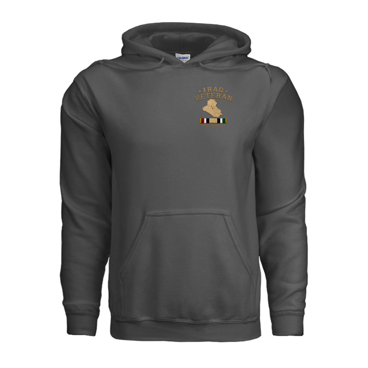 Iraq Veteran Detailed Map Hoodie - Charcoal | Ironsight Syndicate