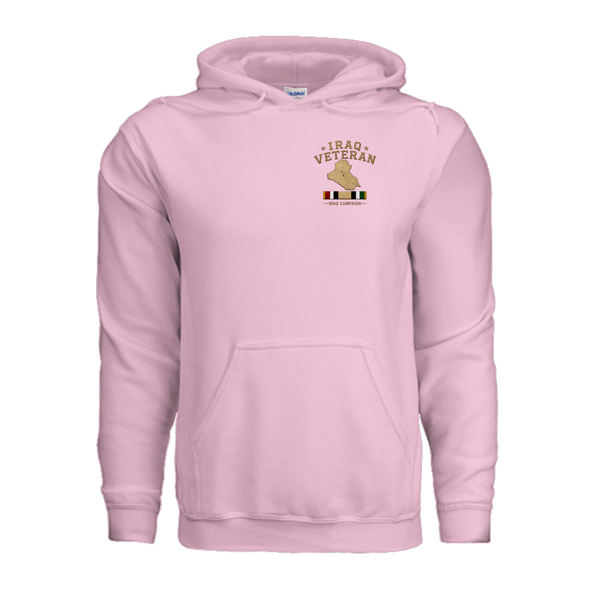 Iraq Veteran Detailed Map Hoodie - Light Pink | Ironsight Syndicate