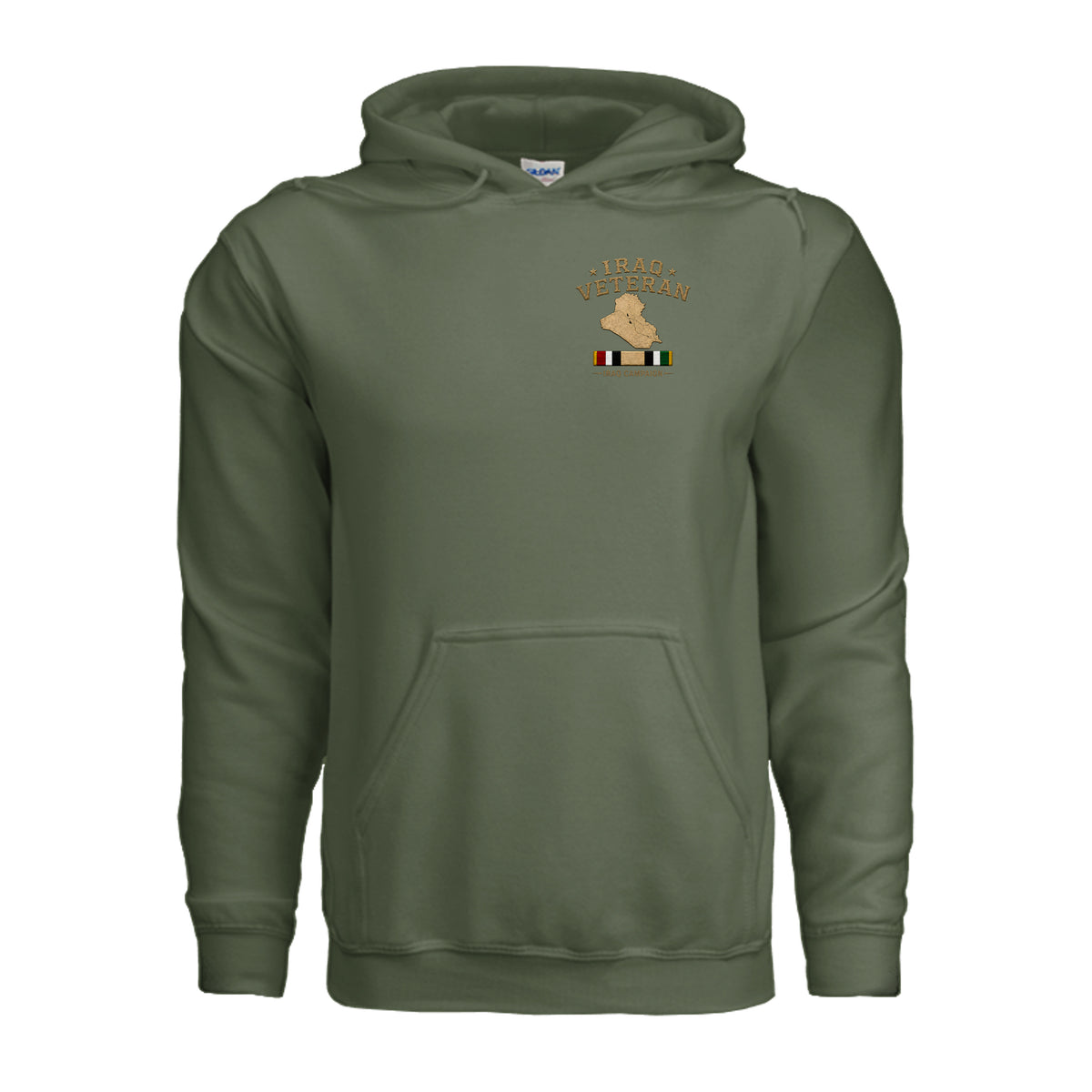 Iraq Veteran Detailed Map Hoodie - Military Green | Ironsight Syndicate