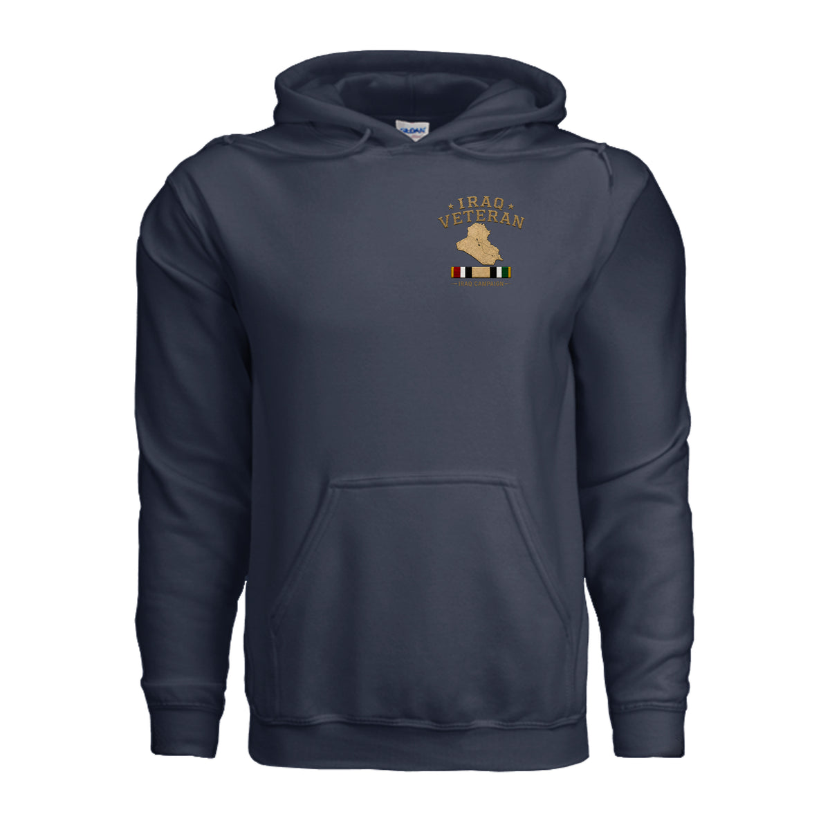 Iraq Veteran Detailed Map Hoodie - Navy | Ironsight Syndicate
