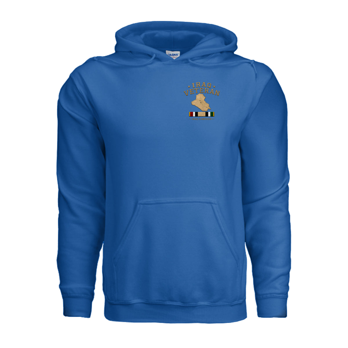 Iraq Veteran Detailed Map Hoodie - Neon Blue | Ironsight Syndicate