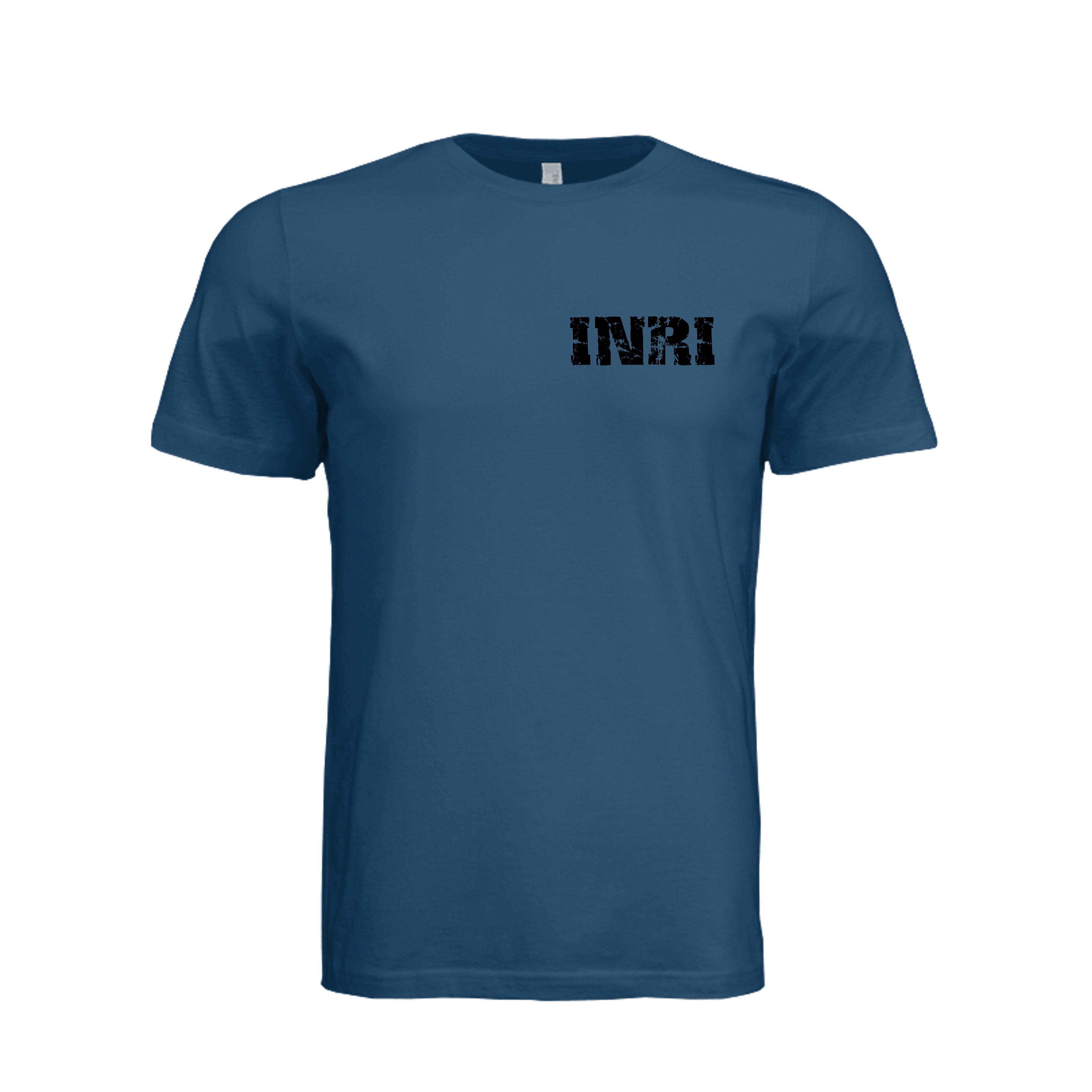 Celtic Cross INRI T-Shirt in Cool Blue - Front