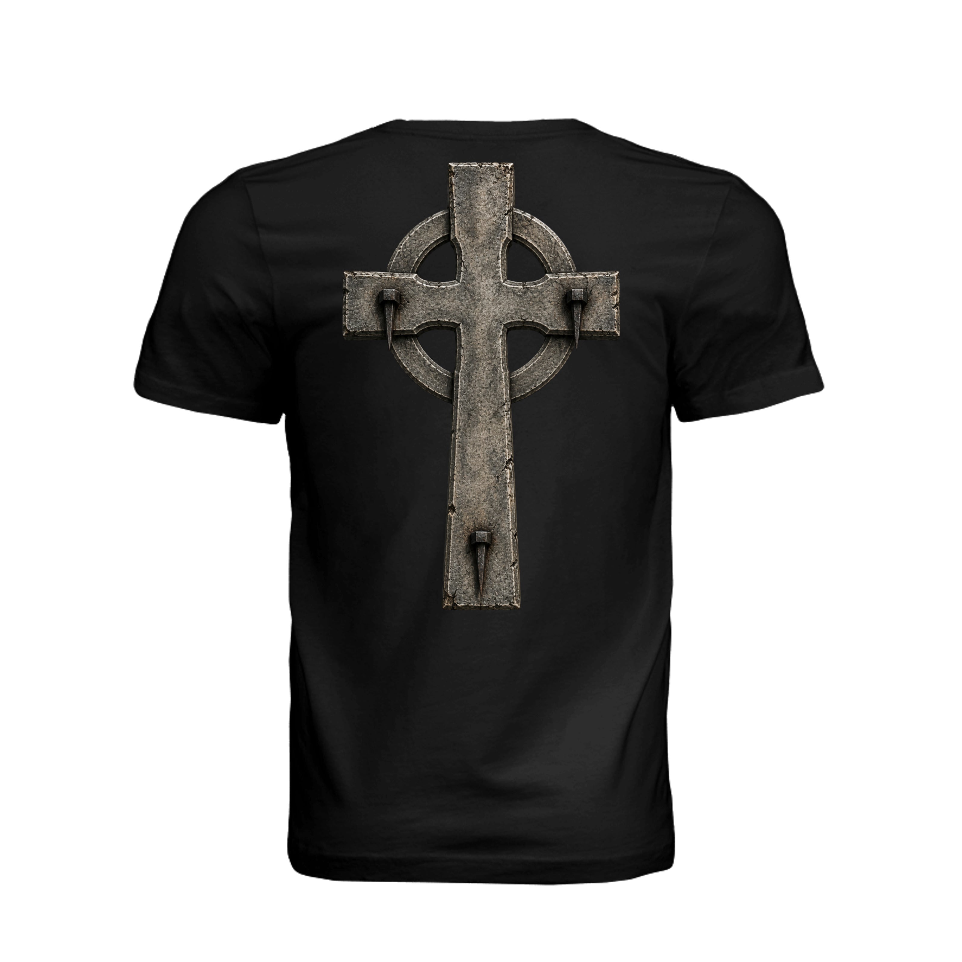 Celtic Cross INRI T-Shirt in Vintage Black - Back
