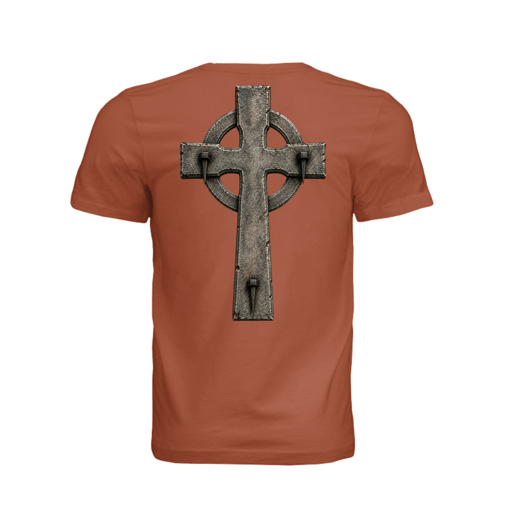 Celtic Cross INRI T-Shirt in Autumn - Back