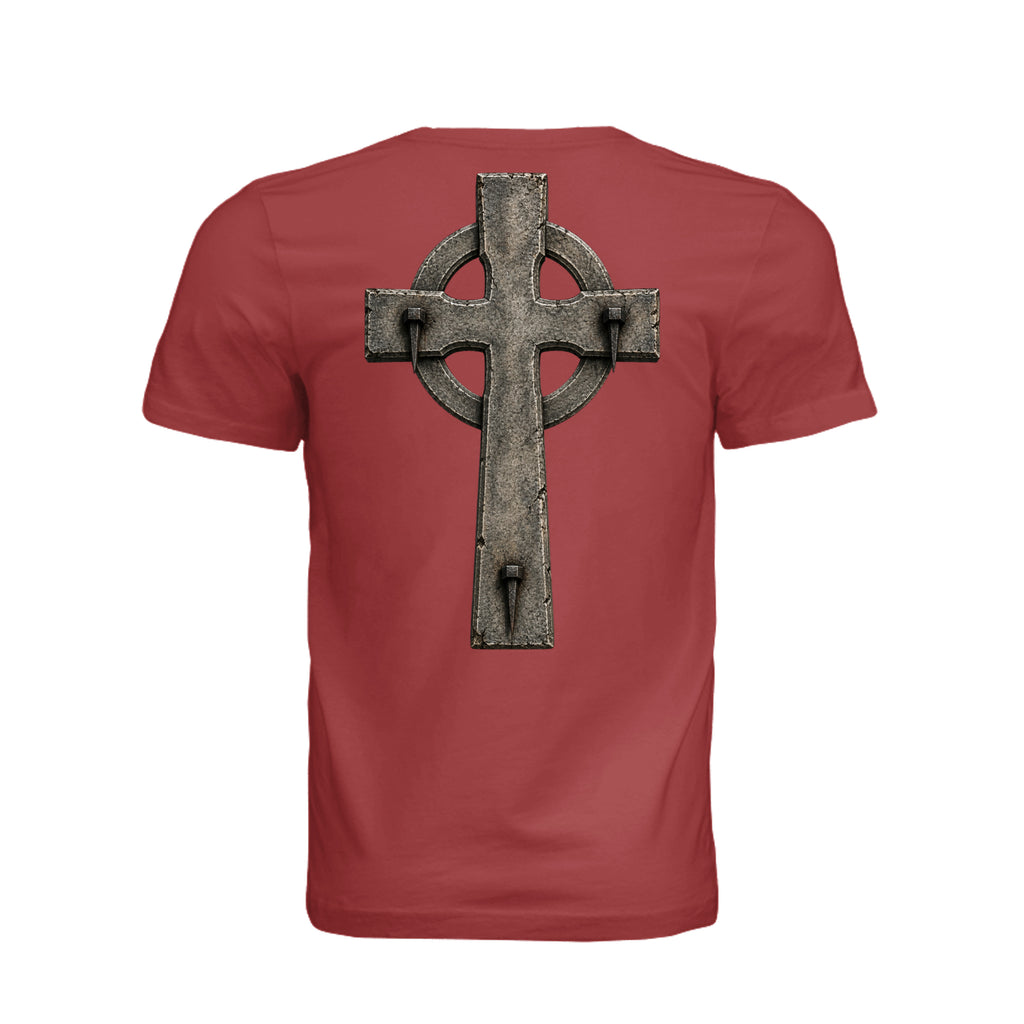 Celtic Cross INRI T-Shirt in Rust - Back