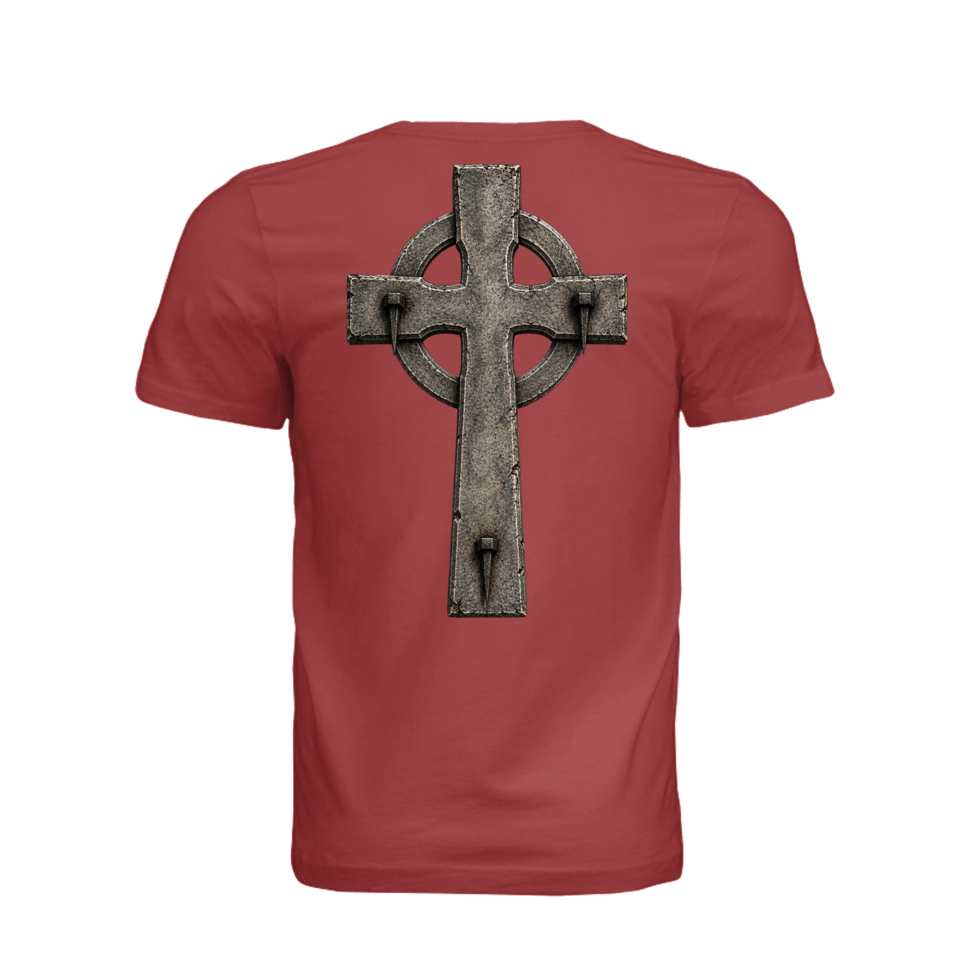 Celtic Cross INRI T-Shirt in Rust - Back
