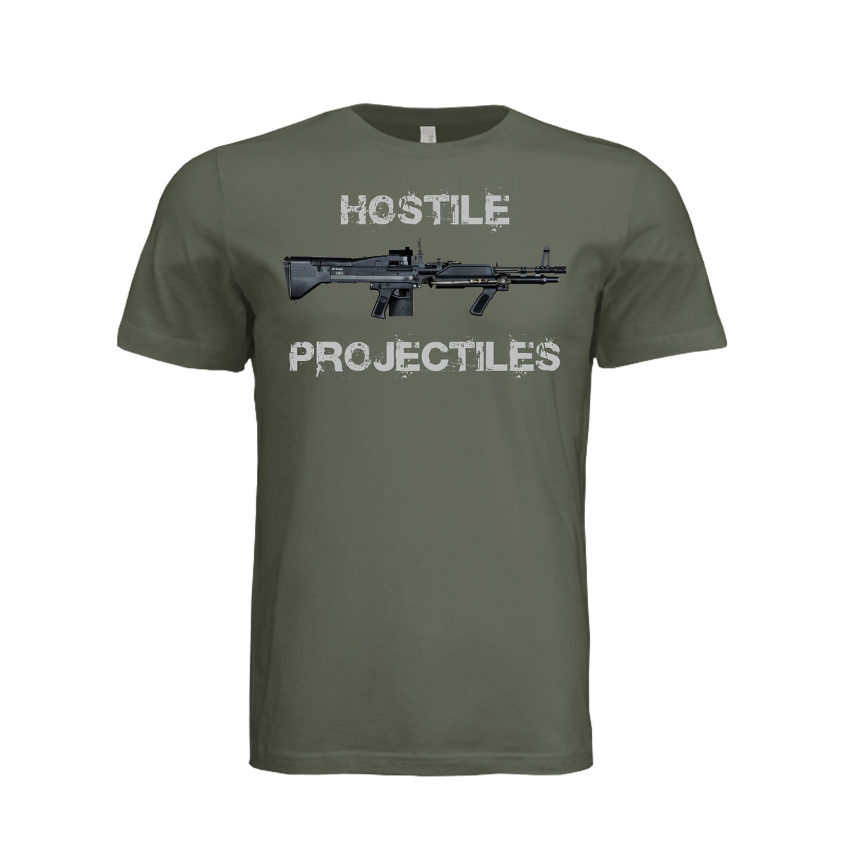 Hostile Projectiles M60 T-Shirt - Dark Olive | Ironsight Syndicate