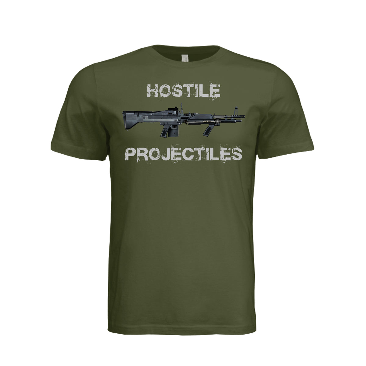 Hostile Projectiles M60 T-Shirt - Olive | Ironsight Syndicate