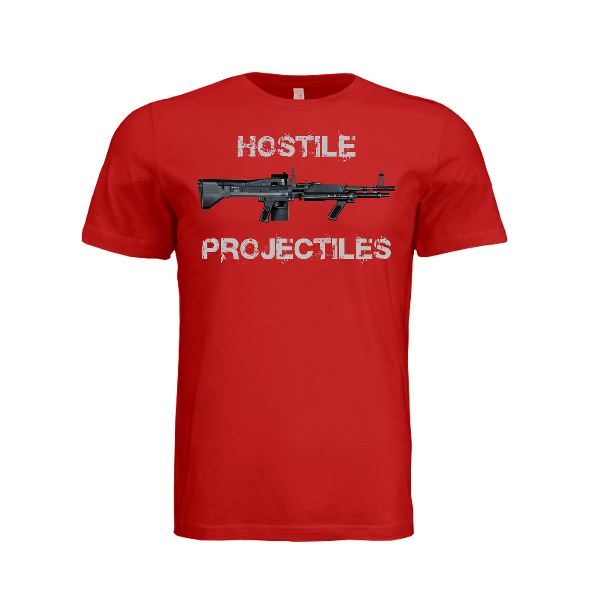 Hostile Projectiles M60 T-Shirt - Red | Ironsight Syndicate