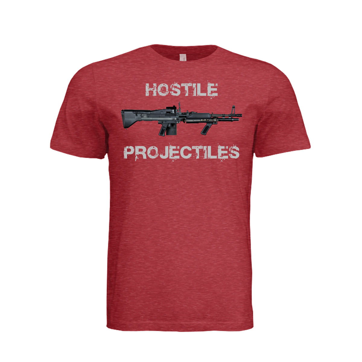 Hostile Projectiles M60 T-Shirt - Vintage Red | Ironsight Syndicate