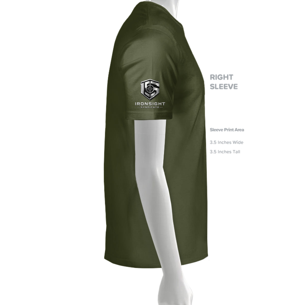 Hostile Projectiles M60 T-Shirt - Olive (Right Sleeve) | Ironsight Syndicate