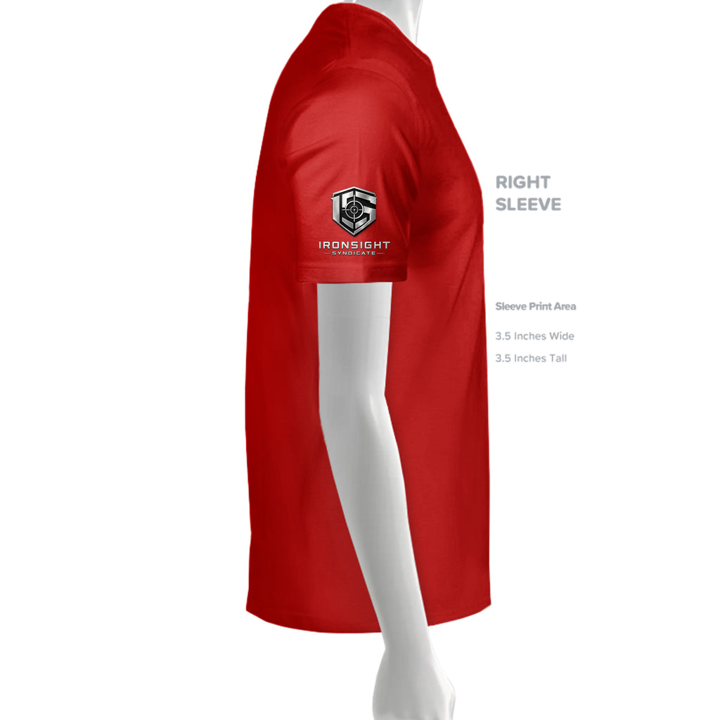Hostile Projectiles M60 T-Shirt - Red (Right Sleeve) | Ironsight Syndicate