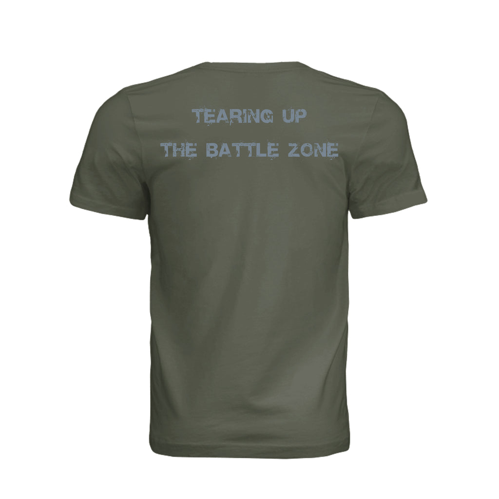 King of Battle T-Shirt - Dark Olive (Back) | Ironsight Syndicate