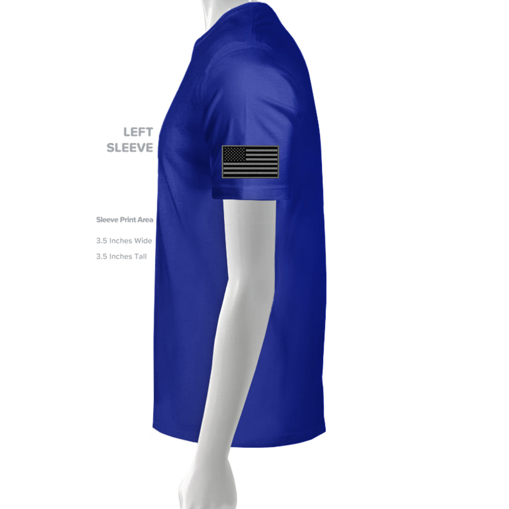 King of Battle T-Shirt - Team Navy (Left Sleeve) | Ironsight Syndicate