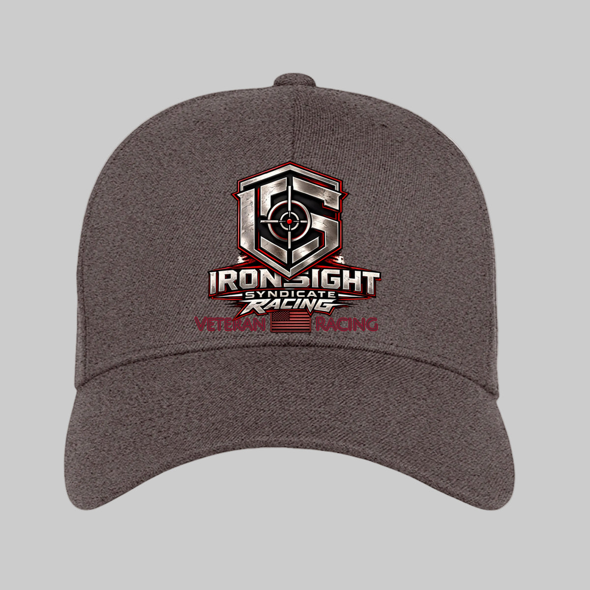 Ironsight Syndicate Racing Flex Fit Hat - Dark Heather | Ironsight Syndicate