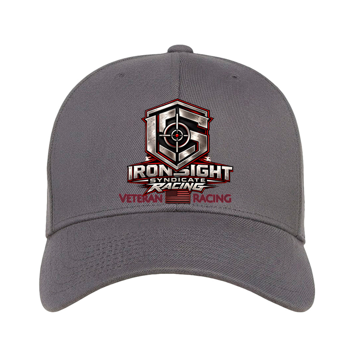 Ironsight Syndicate Racing Flex Fit Hat - Grey | Ironsight Syndicate